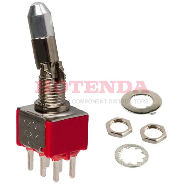 7201K2CQE - SWITCH TOGGLE DPDT 5A 120V