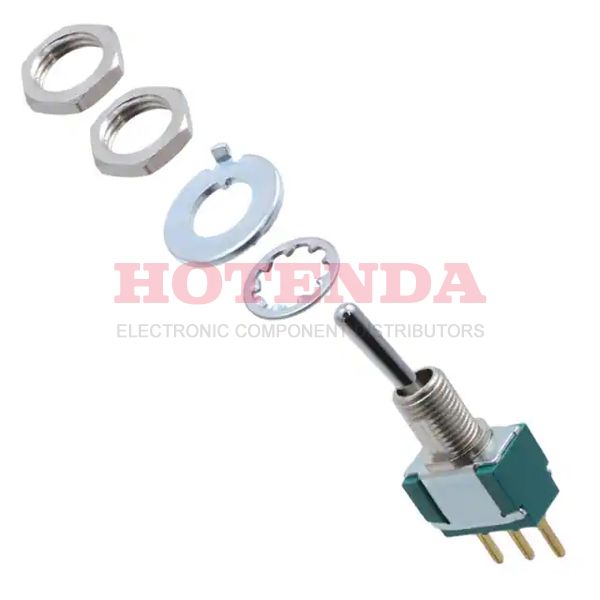 MTA106DPC - Switch Toggle ON None ON SPDT Long Bat Lever PC Pins 6A 250VAC 28VDC PC Mount with Threads