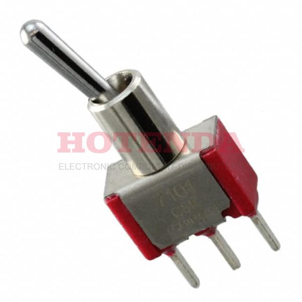 7101SY9CQE - Switch Toggle ON None ON SPDT Round Lever PC Pins 5A 250VAC 28VDC PC Mount