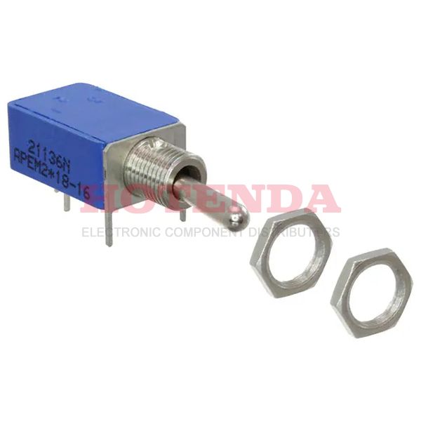 21136NA - APEM 21136NA Toggle Switch, 21000N Series, Non Illuminated, SPDT, On-On, Through Hole, 4 A