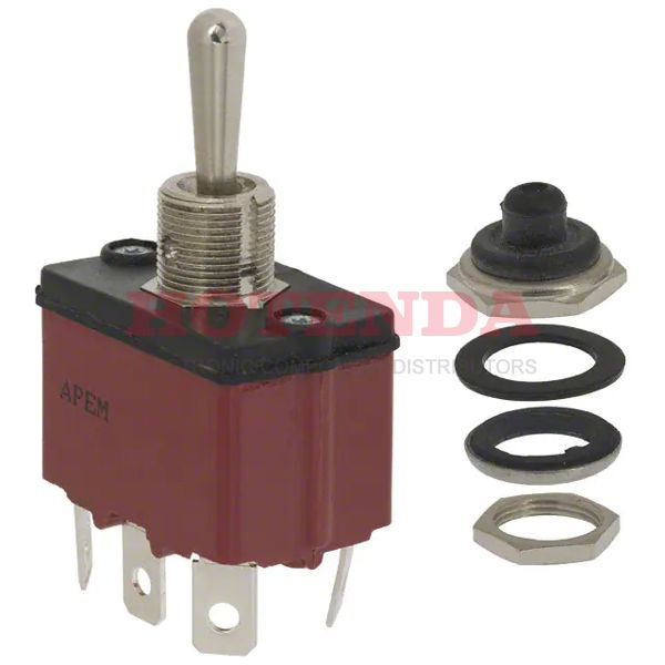 3646NF/2 - APEM 3646NF/2 Toggle Switch, 3600NF Series, Non Illuminated, DPDT, On-On, Panel, 12 A