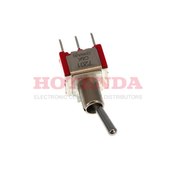 7201SY9AME - Switch Toggle ON None ON DPDT Round Lever PC Pins 5A 250VAC 28VDC PC Mount with Bracket