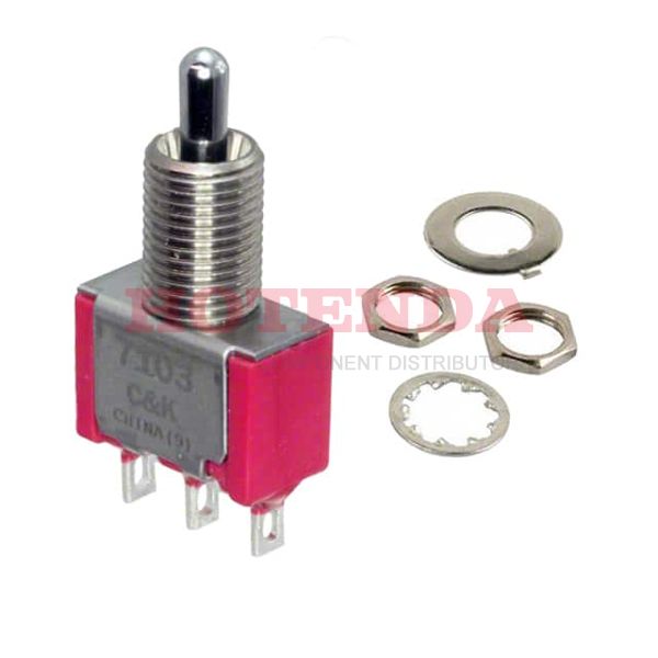 7103MYZQE - Toggle Switches ON-OFF-ON SPDT
