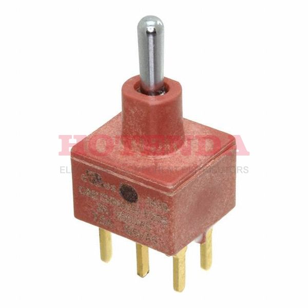 E203MD1CQE - Switch Toggle ON OFF ON DPDT Round Lever PC Pins 7.5A 250VAC 28VDC PC Mount