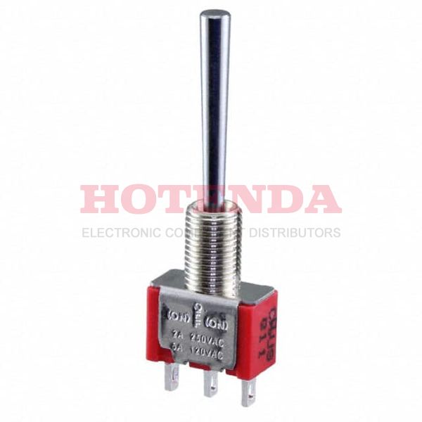 34ASP45B1M1QT - Switch Toggle (ON) OFF (ON) SPDT Round Lever Solder Lug 5A 250VAC 28VDC Panel Mount with Threads