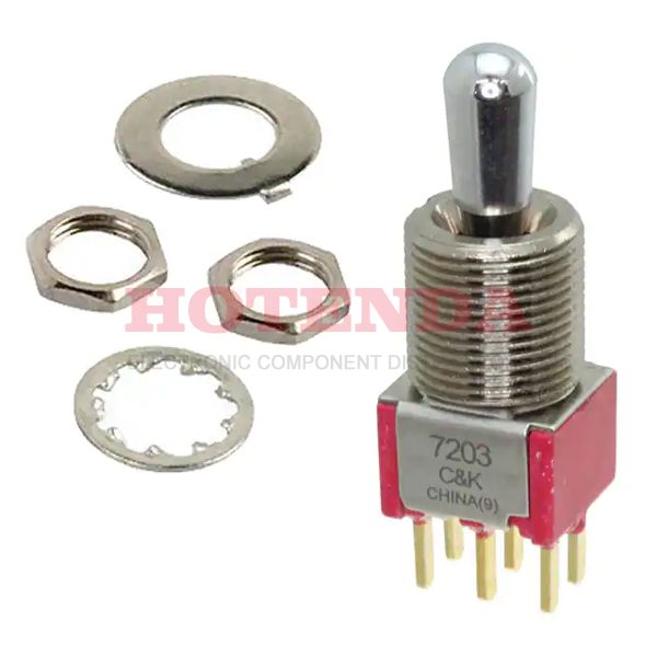 7203T1Z3BE - SWITCH TOGGLE DPDT 0.4VA 20V