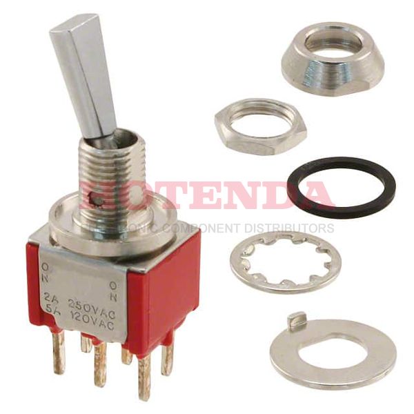 7208P3CWCQE - SWITCH TOGGLE DPDT 5A 120V