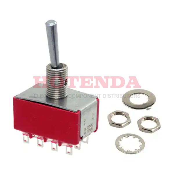 7408L2PYZQE - Switch Toggle ON None Mom 4PDT Round Lever Solder Lug 5A 250VAC 28VDC Panel Mount with Threads