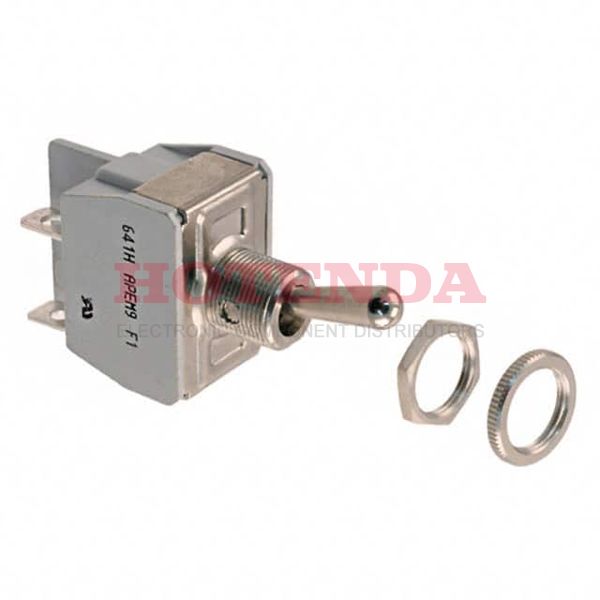 641H/2 - APEM 641H/2Toggle Switch, 600H Series, Non Illuminated, DPST, Off-On, Panel, 15 A
