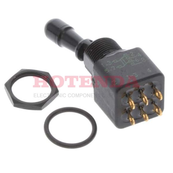 121462VX778 - Switch Toggle ON ON DPDT Locking Lever Solder Lug 4A 250VAC 28VDC Panel Mount with Threads