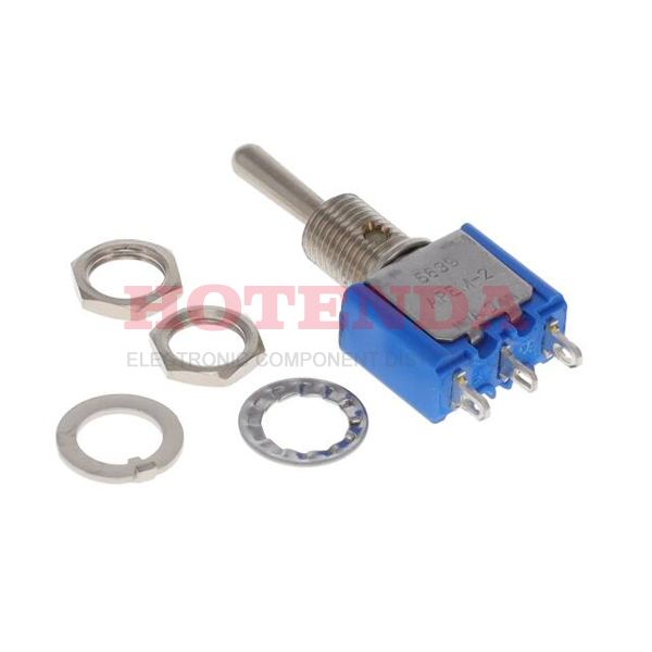 5639A - APEM 5639A Toggle Switch, 5000 Series, Non Illuminated, SPDT, On-Off-On, Panel, 6 A