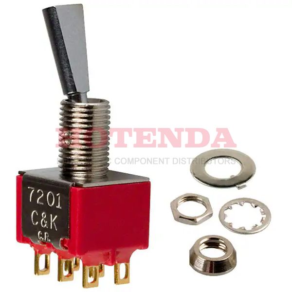 7201P3YZBE - SWITCH TOGGLE DPDT 0.4VA 20V