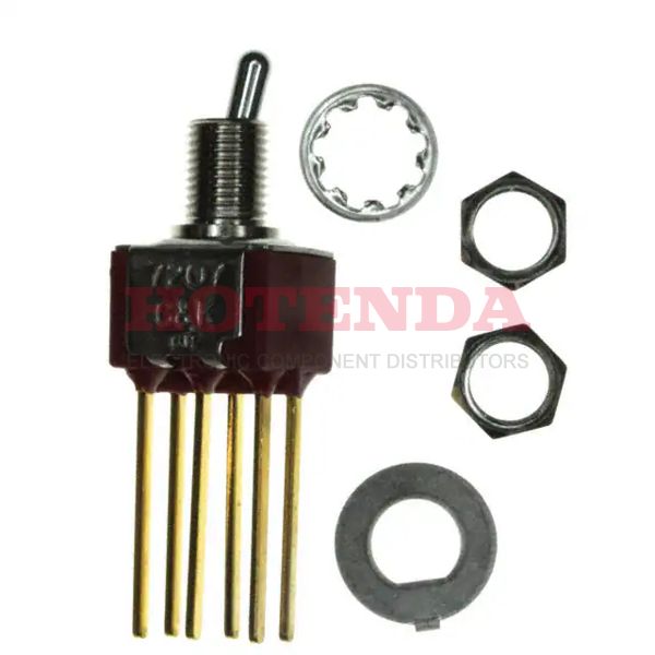 7207MHWBE - SWITCH TOGGLE DPDT 0.4VA 20V