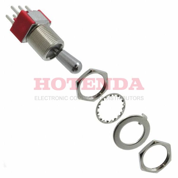 100DP3T7B13M2QEH - Toggle Switches 5A 120VAC/28VDC On-Off-On PC Mnt