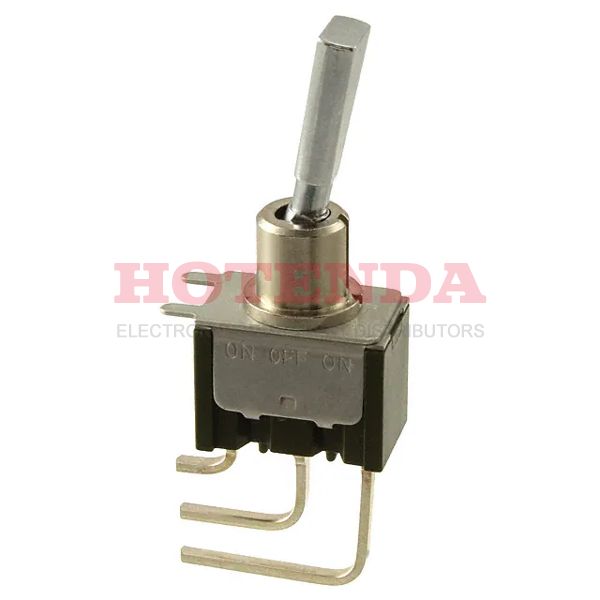 M2013EA2W40 - Switch Toggle ON OFF ON SPDT Small Flat Lever PC Pins 6A 250VAC 30VDC PC Mount with Bracket