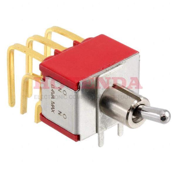 7301MD9AV2BE - Switch Toggle ON None ON 3PDT Round Lever PC Pins 20VAC 20VDC 0.4VA PC Mount with Bracket