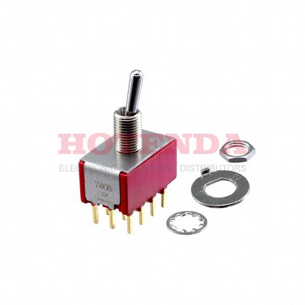 7408SYCBE - SWITCH TOGGLE 4PDT 0.4VA 20V