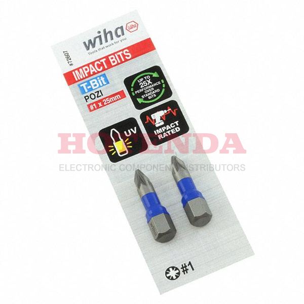 72607 - 726 T-BIT POZI PZ1X25MM - 2 PACK