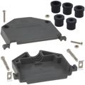 979-050-010-031 - CONN BACKSHELL 50POS 180DEG GRAY