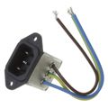 1609016-7 - Power Line Filter 50Hz/60Hz 3A 250VAC Wire Lead Panel Mount