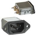 6609014-9 - Power Line Filter 50Hz/60Hz 6A 250VAC Quick Connect Flange Mount
