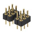 804-10-063-10-002000 - 804 Series 3-Row Header Solder Brass Alloy Bulk Through Hole Gold Polycyclohexylenedimethylene Terephthalate (PCT) 63-Position Board to Board 0.110 2.79mm Height