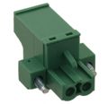 20020012-G021B01LF - 2 Position Terminal Block Plug, Female Sockets 0.197" (5.00mm)180° Free Hanging (In-Line)