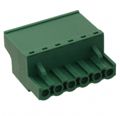 20020013-H061B01LF - 6 Position Terminal Block Plug, Female Sockets 0.200" (5.08mm)180° Free Hanging (In-Line)