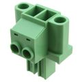 20020517-M021B01LF - 2 Position Terminal Block Plug, Female Sockets 0.300" (7.62mm)180° Free Hanging (In-Line)