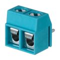 TB002V-500-02BE - 0.197 5.00mm Blue Bulk Polybutylene Terephthalate (PBT) Through Hole Vertical with Board Screw - Leaf Spring, Wire Guard 1 Levels 12-22 AWG TB002V-500