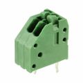 1-2834021-2 - 0.098 2.50mm Green Tray Polyamide (PA66), Nylon 6/6 Through Hole, Kinked Pin Vertical with Board Screwless - Push Button Clamp 1 Levels 20-26 AWG