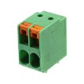 1017503 - 0.200 5.08mm Green Bulk Through Hole Horizontal with Board Screwless - Leg Spring, Push-In Spring 1 Levels 12-24 AWG COMBICON TDPT