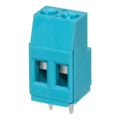 TB009-508-02BE - 0.200 5.08mm Blue Bulk Polyamide (PA66), Nylon 6/6 Through Hole Horizontal with Board Screw - Rising Cage Clamp 1 Levels 12-26 AWG TB009-508