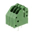 1-2834021-3 - 0.098 2.50mm Green Tray Polyamide (PA66), Nylon 6/6 Through Hole, Kinked Pin Vertical with Board Screwless - Push Button Clamp 1 Levels 20-26 AWG