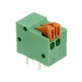 1-2834016-2 - 0.100 2.54mm Green Tray Polyamide (PA66), Nylon 6/6 Through Hole Horizontal with Board Screwless - Leg Spring, Push-In Spring 1 Levels 20-26 AWG