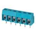 TB003-500-P06BE - 0.197 5.00mm Blue Bulk Polyamide (PA66), Nylon 6/6 Through Hole Horizontal with Board Screw - Leaf Spring, Wire Guard 1 Levels 14-26 AWG TB003-500