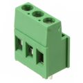 282857-3 - 0.200 5.08mm Green Bulk Polyamide (PA66), Nylon 6/6 Through Hole Horizontal with Board Screw - Rising Cage Clamp 1 Levels 12-30 AWG Buchanan