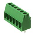 284391-6 - 0.138 3.50mm Green Tray Polyamide (PA66), Nylon 6/6 Through Hole Horizontal with Board Screw - Rising Cage Clamp 1 Levels 14-30 AWG Buchanan