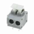 2834095-1 - 0.197 5.00mm Gray Tray Polyamide (PA66), Nylon 6/6 Through Hole, Kinked Pin Horizontal with Board Screwless - Leg Spring, Push-In Spring 1 Levels 14-20 AWG