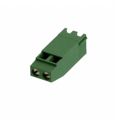 282884-2 - 0.197 5.00mm Green Bulk Polyamide (PA66), Nylon 6/6 Through Hole Horizontal with Board Screw - Rising Cage Clamp 1 Levels 16-30 AWG Buchanan