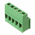 282857-5 - 0.200 5.08mm Green Bulk Polyamide (PA66), Nylon 6/6 Through Hole Horizontal with Board Screw - Rising Cage Clamp 1 Levels 12-30 AWG Buchanan