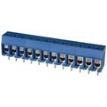 ED120/12DS - 0.200 5.08mm Blue Bulk Polyamide (PA), Nylon Through Hole Horizontal with Board Screw - Leaf Spring, Wire Guard 1 Levels 14-22 AWG ED120/DS
