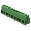 282836-9 - 0.197 5.00mm Green Tray Polyamide (PA66), Nylon 6/6 Through Hole Horizontal with Board Screw - Rising Cage Clamp 1 Levels 16-30 AWG Buchanan
