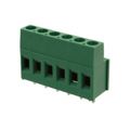 282857-6 - 0.200 5.08mm Green Bulk Polyamide (PA66), Nylon 6/6 Through Hole Horizontal with Board Screw - Rising Cage Clamp 1 Levels 12-30 AWG Buchanan