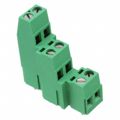 282897-2 - 0.200 5.08mm Green Bulk Polyamide (PA66), Nylon 6/6 Through Hole Horizontal with Board Screw - Rising Cage Clamp 3 Levels 12-30 AWG Buchanan
