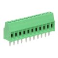 1-282834-1 - 0.100 2.54mm Green Bulk Polyamide (PA66), Nylon 6/6 Through Hole Horizontal with Board Screw - Rising Cage Clamp 1 Levels 16-30 AWG Buchanan