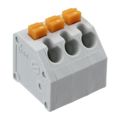 691412320003 - 0.150 3.81mm Gray Bulk Polyamide (PA66), Nylon 6/6 Through Hole, Kinked Pin 45° (135°) Angle with Board Screwless 1 Levels 16-30 AWG WR-TBL Series 4123