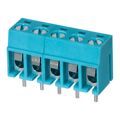 TB001-500-05BE - 0.197 5.00mm Blue Bulk Polybutylene Terephthalate (PBT) Through Hole Horizontal with Board Screw - Leaf Spring, Wire Guard 1 Levels 12-22 AWG TB001-500