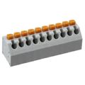 691412320010M - 0.150 3.81mm Gray Bulk Polyamide (PA66), Nylon 6/6 Through Hole, Kinked Pin 45° (135°) Angle with Board Screwless 1 Levels 16-30 AWG WR-TBL Series 4123