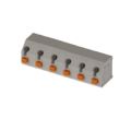 691417420006 - 0.300 7.62mm Gray Bulk Polyamide (PA66), Nylon 6/6 Through Hole, Kinked Pin 45° (135°) Angle with Board Screwless 1 Levels 16-30 AWG WR-TBL Series 4174